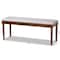 Baxton Studio Giovanni Grey Upholstered and Walnut Wood Dining Bench 171-10926 - alternate 5